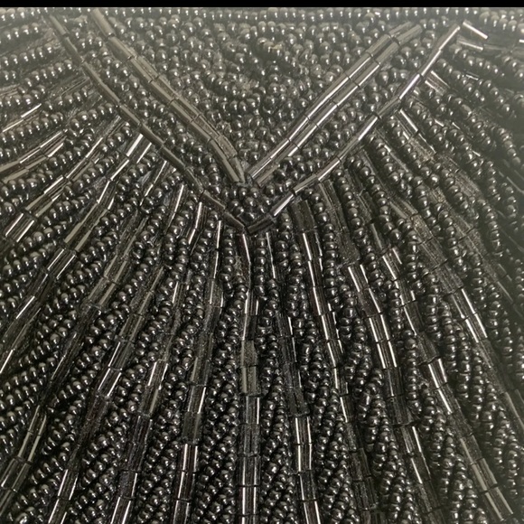 Beaded Purse Vintage Evening Hand Bag Clamshell Black Shell Formal Clutch Retro - Picture 5 of 8